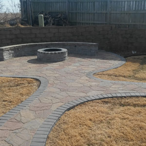 Fire Pit with Pave Stone Walkway