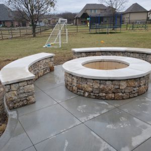 Fire Pit and Sitting Walls Owasso