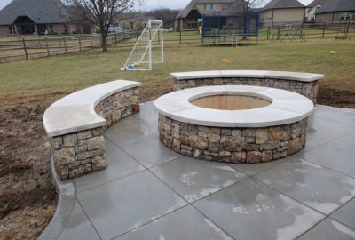 Fire Pit and Sitting Walls Owasso